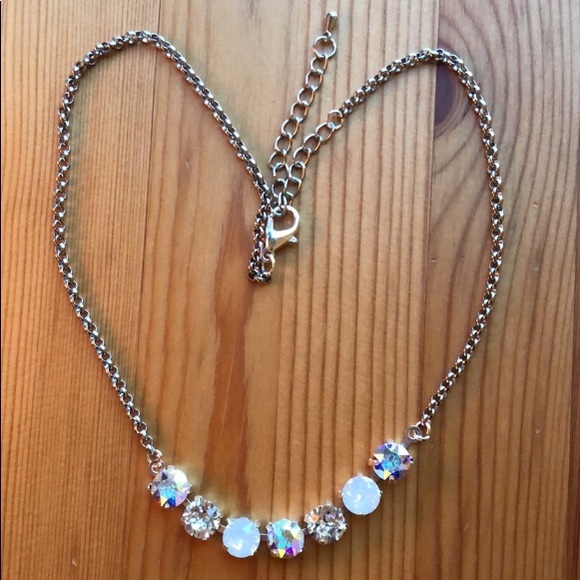 White Opal + AB Crystal Necklace - Picture 2 of 15